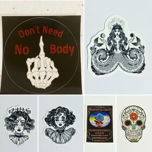 6pc Goth Stickers Set